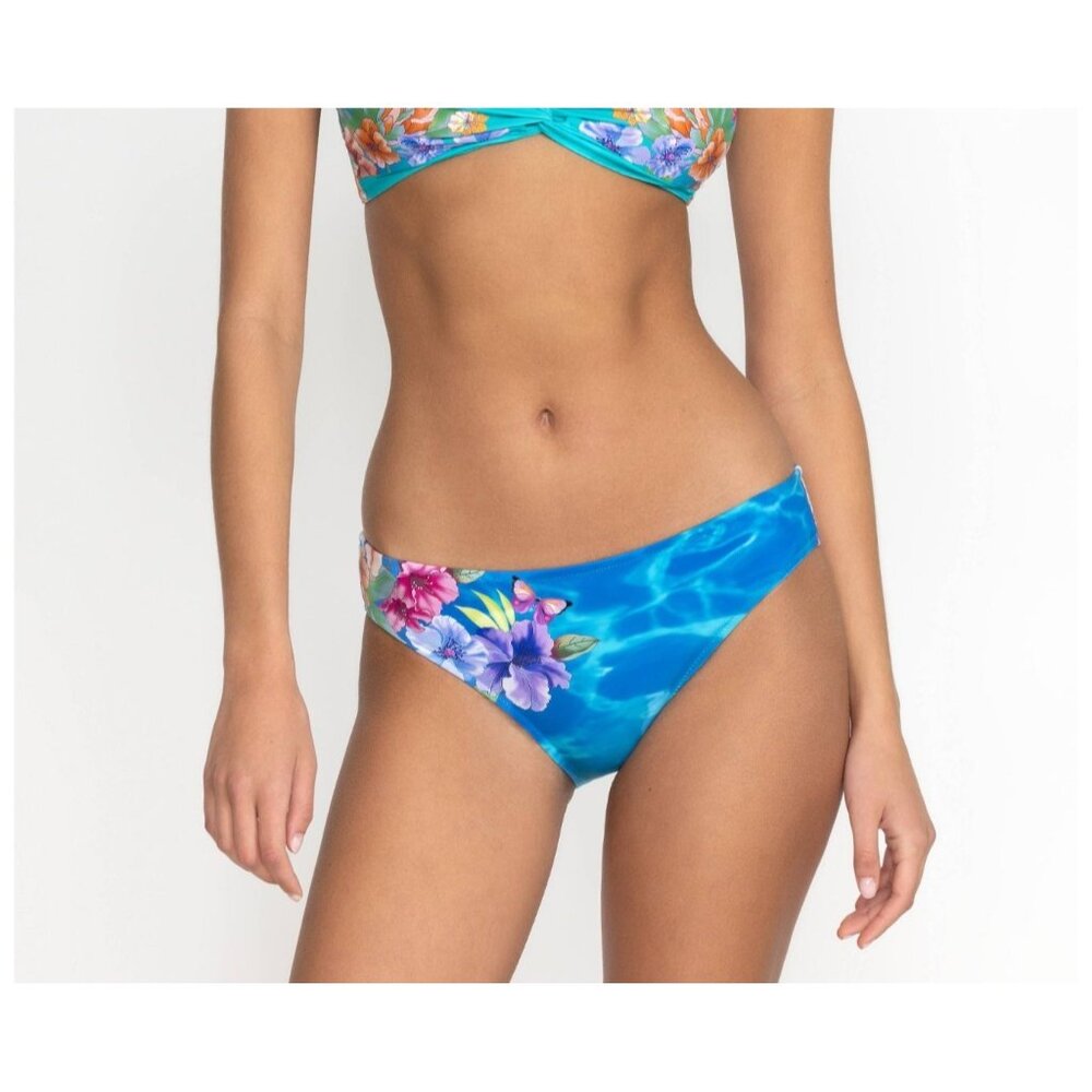 Johnny Was Water Tropic Tie Dye Hipster Bikini Bottom Butterfly Blue Size XS NWT